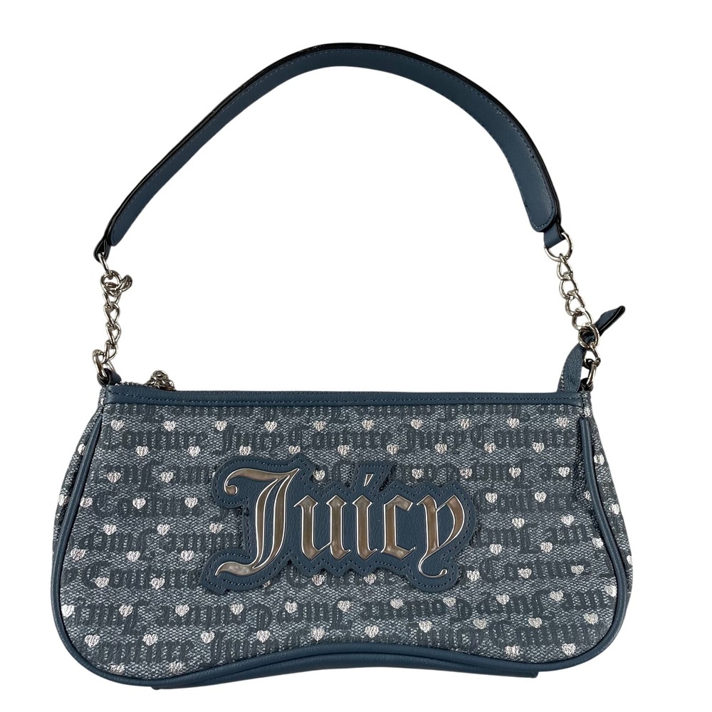 Juicy Couture Shoulder Bag with‎ Chain Strap Glittery Hearts Women's Casual Cute
